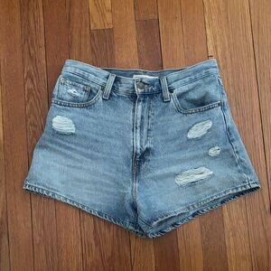 Levi's High Waisted Mom Distressed Jean Shorts